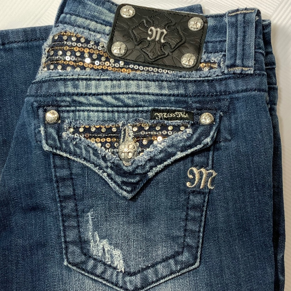 Miss Me Bling Boot Cut Sequin Jeans - Size 28